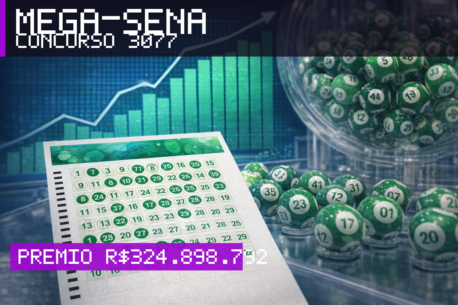 Resultado da Mega-Sena, concurso 3077: prêmio r$ 324.898.792